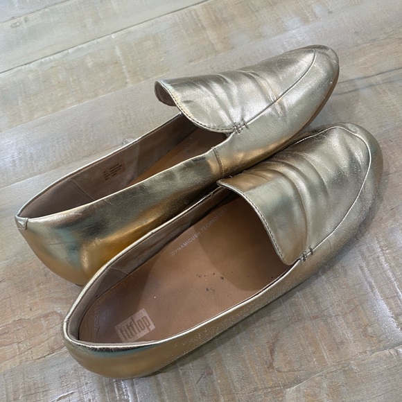 FitFlop Lena Metallic gold loader slide on shoes - Picture 3 of 15